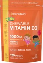 Kids Vitamin D3 1000iu | 120 Chewable Tablets (4 Months Supply) | Orange Flavoured Vitamin D Supplement for Children Aged 4+ | Suitable for Vegans | by Horbaach - Image 2