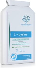 L-Lysine Tablets 1,000mg 90 Tablets - High Strength Essential Amino Acid Promoting Absorption of Calcium and Healthy Hormonal Stress Responses - Image 2