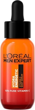 L'Oréal Men Expert Vitamin C Shot Serum: Pure Vitamin C for Men's Skin. Brightens, Smooths, and Refreshes Dull & Tired Skin. Non-greasy, Non-sticky, even on beards. 30ml - Image 2
