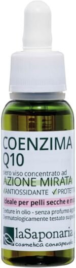 La Saponaria Coenzyme Q10 Serum, Anti-Ageing, Wrinkles & Fine Lines, Antioxidant, Vitamin E, Firming, All Skin Types, Moisturiser, Natural, Vegan, Cruelty-Free, Recycled Packaging, Organic, 30ml - Image 2