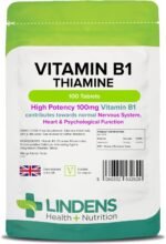 Lindens Vitamin B1 Thiamine Tablets - 100 Pack - for Heart, Immune and Psychological Function & Energy Release - UK Manufacturer, Letterbox Friendly - Image 2