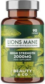 Lions Mane 2000mg with Black Pepper, 90 Capsules - 3 Months Supply of High Strength Lions Mane from Beauty & Co Brand, Vegan, Made in The UK. - Image 2