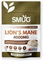 Lions Mane 4000mg British Made by SMUG Supplements - 180 Vegan Lion's Mane Mushroom Extract Tablets - Two-a-Day Dose with Black Pepper - 90 Day Supply - Potent Alternative to Capsules or Powder - Image 2