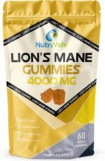 Lions Mane Gummies 4000mg | Super Strength Lion's Mane Supplement | 1 Month Supply | Mushroom Extract | Pineapple Flavour | 60 Vegan Gummies | Sugar Free | Focus, Mental Performance | by NutriVolv - Image 2