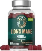Lions Mane Gummies 60,000mg Per Bottle | High Strength Supplement from Fruit Body | Vegan Mushroom Extract | 1000mg x 60 Natural Berry Flavour Gummies | by Wiseshrooms - Image 2