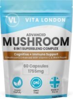 Lions Mane Mushroom 6 in 1 Complex | Lion's Mane Supplement + Chaga, Reishi, Cordyceps, Shitake, Maitake Mushrooms & Vitamin C | 60 Capsules (Not Tablet, Powder or Gummies) | UK Made Vegan - Image 2