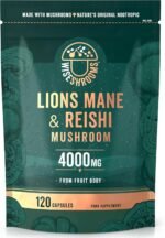 Lions Mane Supplement 4000mg with Reishi Mushroom | Lions Mane Capsules High Strength | 120 Powder Capsules | Vegan | Wiseshrooms - Image 2