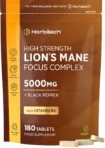 Lions Mane Supplement 5000mg with Vitamin B5 & Black Pepper | Focus Complex & Mental Performance Supplement | Lion's Mane Mushroom 12:1 Extract | 180 Vegan Tablets (Not Capsules) | by Horbaach - Image 2