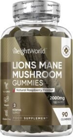 Lion's Mane Supplement High Strength | 90 Lion's Mane Gummies for Adults | 3 Months Supply | 2000mg per Gummy | Vegan, Gluten-Free & Non-GMO | Delicious Natural Raspberry Flavour - Image 2