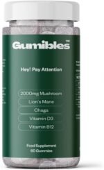 Lions Mane Supplement for Adults - Focus Mushroom Gummies with 2000mg Lions Mane, Chaga, B12 and D3 Vitamins - Low in Sugar, Vegan with High Potency Natural Ingredients - Image 2