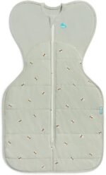 Love To Dream™ Swaddle UP™ 2.5 TOG for Cooler (16-20°C) Temps, Small 3.5-6 kg - Cotton Bees Olive, Snug Fit, Supports Healthy Sleep Routine, Machine Washable Stretch Cotton, 2 Zips, Easy Nappy Change - Image 2