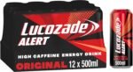 Lucozade Alert Original 12x500ml- can ; High Caffeine Energy Drink ;Great Taste; Contains vitamin B3 to help reduce tiredness ;Fully recyclable - Image 2
