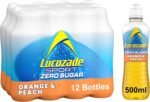 Lucozade Sport Zero Sugar - Orange & Peach 12x500ml | Sugar Free Sports Drink, with Vitamin B3 and electrolyte | Zero Sugar | Only 4 calories per serving | Still | Made with Natural Flavours - Image 2