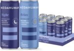 MEDAHUMAN CBD Still Drink Mixed Pack – Night (Sour Cherry & Hibiscus) & Relax (Chamomile & Black Tea) with Ashwagandha, Valerian Root, L-Theanine, Magnesium & D3 | Anxiety Relief Drink – 12 x 250ml - Image 2