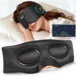 MUSICOZY Silk Sleep Mask Headphones,Pure Mulberry Silk 100% Blackout 3D Deep Eye Mask with Headphone,Ultra Soft&Comfortable Sleep Headphones Breathable Sleeping Mask with 14H Playtime&Bluetooth 5.4 - Image 2