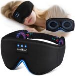 MUSICOZY Sleep mask Headphones,100% Blackout 3D Zero Eye Pressure Bluetooth Sleep mask Breathable Eye mask with Bluetooth Headphones Sleep Headphones for Side Sleepers,with 14H Playtime&Bluetooth 5.4 - Image 2