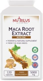 Maca Root Extract 120 Capsules 5000mg - with Zinc - High Strength Supplement - One Daily - Energy and Performance - for Men and Women - Image 2