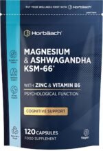 Magnesium Ashwagandha KSM-66 | 1090mg Complex with Zinc & Vitamin B6 | High Strength Ashwagandha Root Supplement | 120 Vegan Capsules | Horbaach - Image 2