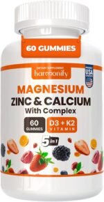 Magnesium Calcium Zinc with Vitamin D3 & K2 Gummies, Multivitamin for Women and Men, Bone Strength & Muscle Function, Extra Absorption Formula, 30 Days Serving - Image 2
