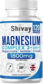 Magnesium Glycinate 3 in 1 Complex | 1800mg Per Serving - 384mg Elemental Mg | High Strength Magnesium Bisglycinate, Malate, Citrate | 120 Vegan Capsules | Made in The UK by Shivay Herbals - Image 2