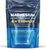 Magnesium Glycinate 4 in 1 Complex - 2000mg Bisglycinate, Malate, Citrate & Oxide Supplements - 90 High Potency Vegan Capsules Providing 506 Elemental Magnesium Per Serving - UK Made - Image 2