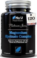 Magnesium Glycinate Complex with Vitamin B6, Zinc & Pantothenic Acid - 120 Vegan Capsules - 250mg Elemental Magnesium per Serving - High Strength Magnesium Bisglycinate - Nu U Nutrition - Image 2