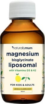 Magnesium Liposomal | with Vitamins D3 & K2 | Magnesium Bisglycinate | for Children & Adults | Highly Absorbable Liquid Supplement | Lemon & Elderflower Flavour | 30-Day Supply | 150ml - Image 2