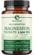 Magnesium Taurate 1900MG | Heart Health & Nervous System Support | 150MG Elemental Magnesium Per Serving | High Absorption Mag Taurate with Vitamin B6 & BioPerine | Non-GMO | 60 Ct (1 Month Supply) - Image 2