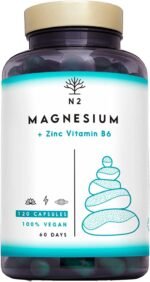 Magnesium Zinc Vitamin B6. Boosts Energy Sports Muscle Performance. Increases Testosterone Level. Improves Sleep. Protein Synthesis. 120 Vegetable Capsules UK Vegan Certified. N2 Natural Nutrition - Image 2