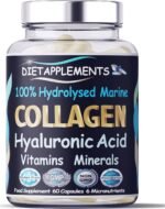 Marine Collagen Type 1&3 1000mg, Hyaluronic Acid 200mg/serving; Vitamin C, Zinc, Copper for Immune System; E, B2, Iodine. Hydrolyzed Peptides Supplement. Skin, Hair, Nails & Bones Support. 1 Bottle. - Image 2