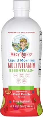 MaryRuth Organics, Liquid Morning Multivitamin Essentials+, Essential Vitamins & Minerals, Sugar Free, Strawberry Flavour, 946ml, Vegan, Gluten Free - Image 2