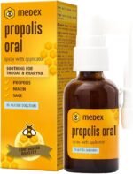 Medex Propolis Oral, Mouth and Throat Spray, Water Based, Alcohol Free; with Honey, Sage, Niacin, Echinacea, with Applicator, 30 ml - Image 2