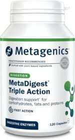 Metagenics MetaDigest Triple Action - Comprehensive Digestive Support with Plant Enzymes and Ginger Extract - 120 Capsules - Image 2