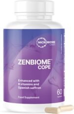 Microbiome Labs ZenBiome Cope – Clinically Studied Bifidobacterium longum 1714™ Probiotic Supplement, Vitamin B6 B12 & Saffron Extract – Supports Gut–Brain Axis & Digestion – Shelf-Stable, 60 Capsules - Image 2