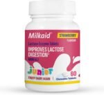 Milkaid Junior Lactase Enzyme Chewable Tablets for Lactose Intolerance Relief | Prevents Gas, Bloating & Diarrhoea | Fast Acting Dairy Digestive Supplement | Gluten Free & Vegan | 60 Tablets - Image 2