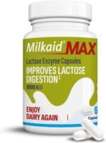 Milkaid Max Lactase Enzyme Capsule for Lactose Intolerance Relief | Prevents Wind, Bloating & Diarrhoea | Fast Acting Dairy Digestive Supplement | Gluten Free & Vegan | 60 Capsules - Image 2