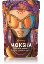 Moksha | No Ordinary Moments | Caffeine Free Decaf Mushroom Coffee Alternative | Lion’s Mane, Chaga, Reishi Mushrooms, Maca for Energy and Focus | Coffee Chai Latte Taste | Vegan | 150g - 30 servings - Image 2