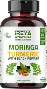 Moringa Oleifera Powder & Turmeric Root Powder with Black pepper 120 Capsules | Immunity & Metabolism Support, Joint and Digestive Support. Vegan, Gluten-Free and Non-GMO - Image 2