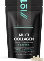 Multi Collagen 2400mg – Types I, II, III, V & X – 180 Capsules – Wild Caught Marine, Grass Fed Bovine, Eggshell & Free-Range Chicken Collagen Powder, with Hyaluronic Acid & Vitamin C – by Alpha01 - Image 2