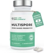 MultiSpore® Plus Probiotics, 4 Month Supply - 120 Capsules, Bacillus Coagulans & Bacillus Subtilis Spore Based Probiotic, Bloating Relief/Gut Health, with Digestive Enzymes & Prebiotic Inulin, UK Made - Image 2