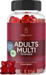 Multivitamin Gummies Adult Strawberry Flavour - Vegan Gummy Bears Dietary Supplement - Vitamin A, C, D, B12 and Zinc - Supports The Immune System - Vegan & Without Gelatine - 60 Gummies - Image 2