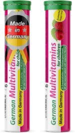Multivitamin for Children - 2 x 20 effervescent Tablets - Raspberry Flavor - T&D Pharma German Multivitamin for Children - Made in Germany - Image 2
