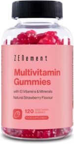 Multivitamins and Mineral Gummies, for Kids, Women and Men, 120 Gummies | Natural Strawberry Flavor | with 13 Vitamins & Minerals | Gelatin Free, Vegetarian, Gluten Free | Zenement - Image 2