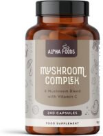 Mushroom Complex | 6 Mushrooms Supplement Blend with Lions Mane, Cordyceps, Reishi, Shiitake, Chaga and Maitake | 240 High Strength Vegan Capsules | with Vitamin C, Zinc & Black Pepper | Alpha Foods - Image 2