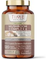 Mushroom Complex 6 Organic – High Strength 30% Polysaccharides - Chaga, Cordyceps, Shiitake, Reishi, Lions Mane, Maitake - UK Manufactured (120 Capsules) - Image 2