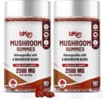 Mushroom Complex Gummies 2500mg - 8 Brain Health Mushrooms Gummies with Ashwagandha Supplement Promotes Calm Focus Memory Mood Immunity & Energy - 60 Count (Halal, Gluten-Free, Vegan) - Image 2