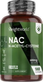 NAC N-Acetyl-Cysteine 600mg - 180 Capsules (6 Months Supply) - 1 per Day - Vegan & Gluten-Free NAC Supplement - Precursor to Glutathione - N-Acetyl-Cysteine Nutritional Supplements - Made in The UK - Image 2