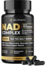 NAD Booster Complex with Resveratrol, Quercetin, CoQ10 & TMG | High Strength Cellular Energy & Longevity Support | NAD Supplements UK | 60 Vegan Capsules | Mitochondria & Healthy Aging Support - Image 2