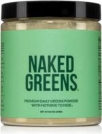 NAKED Nutrition Super Greens Powder Greens Supplement - Only 10 Premium Ingredients - Vegan, Non-GMO, Prebiotic and Probiotic - 35 Servings - Image 2