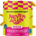 NEVER AGAIN | Rescue | Electrolytes Tablets w/Magnesium, Potassium & Sodium | Morning After Party Hydration Tablet w/Ginger, Prickly Pear & Vitamin B6 | Fatigue Reduction Formula | 40 Vegan Tablets - Image 2